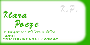 klara pocze business card